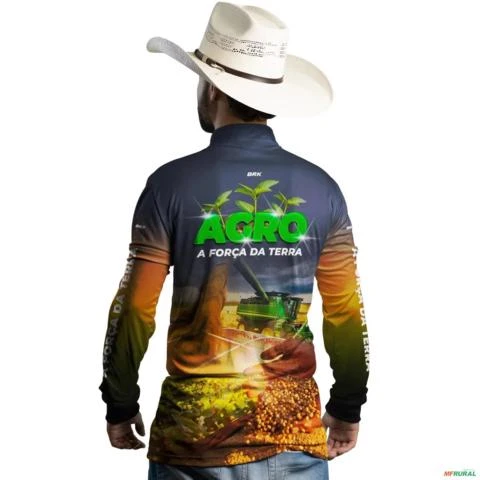 Camisa Agro BRK Plantação de Soja com UV50 - Tamanho: XG