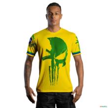 Camiseta Militar BRK Caveira Brasil Verde com Proteção Solar UV50+ -  Gênero: Masculino Tamanho: P