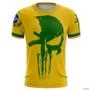 Camiseta Militar BRK Caveira Brasil Verde com Proteção Solar UV50+ -  Gênero: Feminino Tamanho: Baby Look G