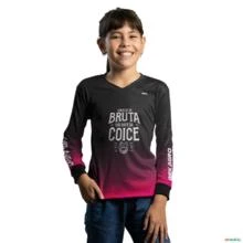 Camisa Agro BRK Coração de Bruta Escura com Proteção UV50+ -  Gênero: Infantil Tamanho: Infantil PP