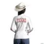 Camisa Agro Feminina Branca BRK Texas Vintage com Proteção UV50+ -  Gênero: Feminino Tamanho: Baby Look P