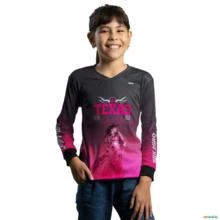 Camisa Agro Feminina Preta e Rosa BRK Texas Girl com Proteção UV50+ -  Gênero: Infantil Tamanho: Infantil PP
