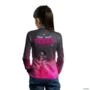 Camisa Agro Feminina Preta e Rosa BRK Texas Girl com Proteção UV50+ -  Gênero: Infantil Tamanho: Infantil P
