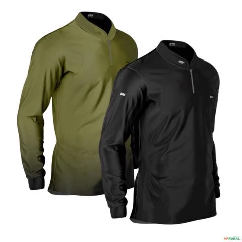 Kit 2 Camisas Básicas Verde e Preto Brk Agro com Proteção UV50+