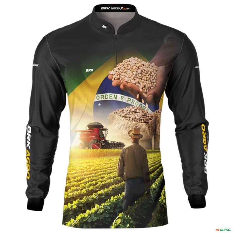 Camiseta Agro BRK Plantação de Feijão com Proteção UV50+ -  Gênero: Masculino Tamanho: G2