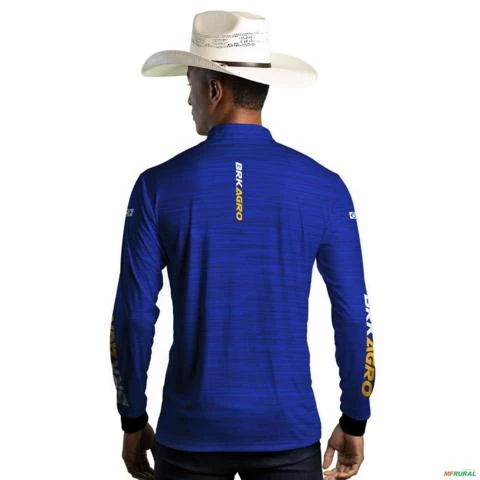 Camisa Agro BRK Mescla Azul Petróleo com Proteção UV50+ -  Gênero: Masculino Tamanho: G1