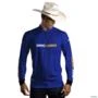 Camisa Agro BRK Mescla Azul Royal com Proteção UV50+ -  Gênero: Masculino Tamanho: PP