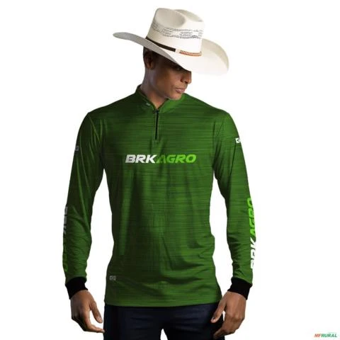 Camisa Agro BRK Mescla Verde com Proteção UV50+ -  Gênero: Masculino Tamanho: G1