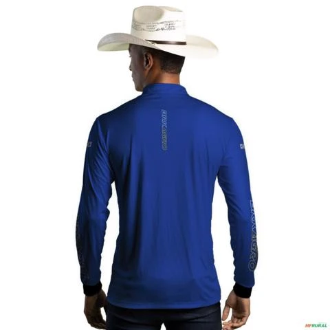 Camiseta Agro Básica BRK Azul com Proteção UV50+ -  Gênero: Masculino Tamanho: G2