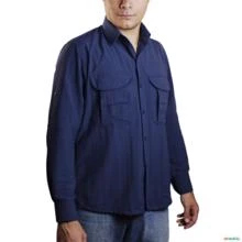 Camisa Work BRK com Proteção UV50+ - Azul -  Gênero: Masculino Tamanho: G