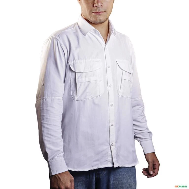 Camisa Work BRK com Proteção UV50+ - Branca -  Gênero: Masculino Tamanho: GG