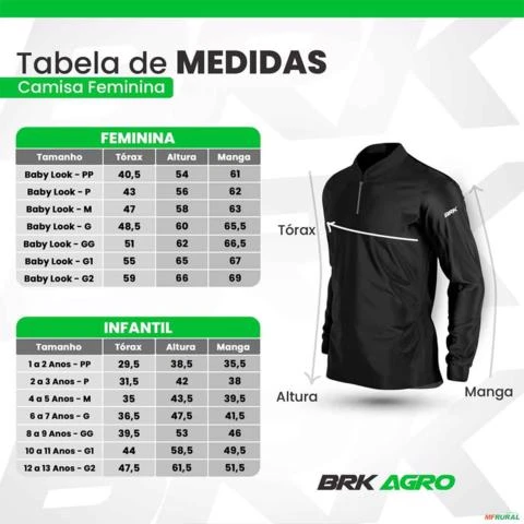 Camisa Agro BRK Jacques Delaflora com Proteção UV50+ -  Gênero: Feminino Tamanho: Baby Look G2