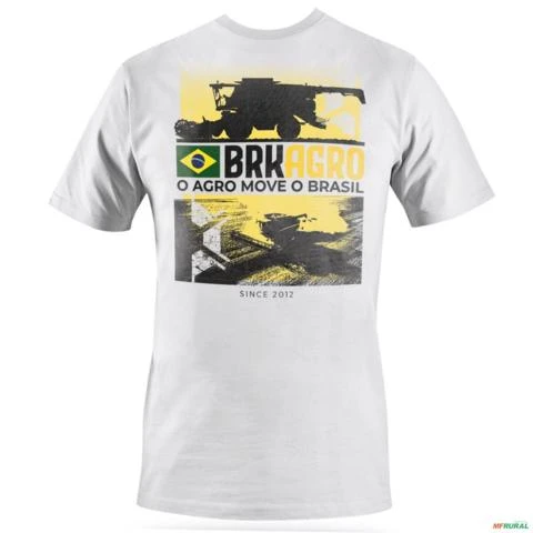 Camiseta Casual BRK O Agro Move o Brasil em Algodão Egípcio -  Cor: Branco Tamanho: G