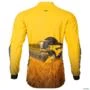 Camisa Agro Amarela BRK Colheitadeira CR5.85 com Proteção UV50+ -  Gênero: Masculino Tamanho: PP