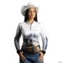 Camisa Agro BRK Branca Colheitadeira com Proteção UV50+ -  Gênero: Feminino Tamanho: Baby Look G