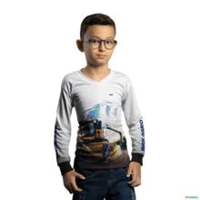 Camisa Agro BRK Branca Colheitadeira com Proteção UV50+ -  Gênero: Infantil Tamanho: Infantil GG