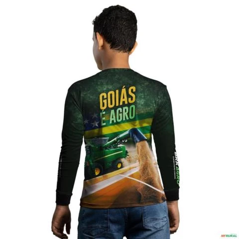 Camisa Agro BRK Verde Goiás é Agro com Proteção UV50+ -  Gênero: Infantil Tamanho: Infantil G2