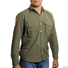 Camisa Work BRK com Proteção UV50+ - Caqui -  Gênero: Masculino Tamanho: M