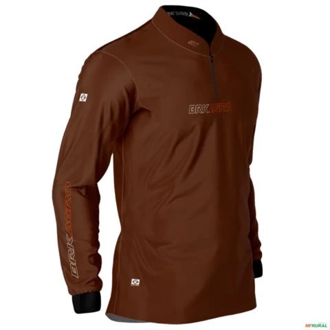 Kit 2 Camisas Básicas Preta e Marrom Brk Agro com Proteção UV50+