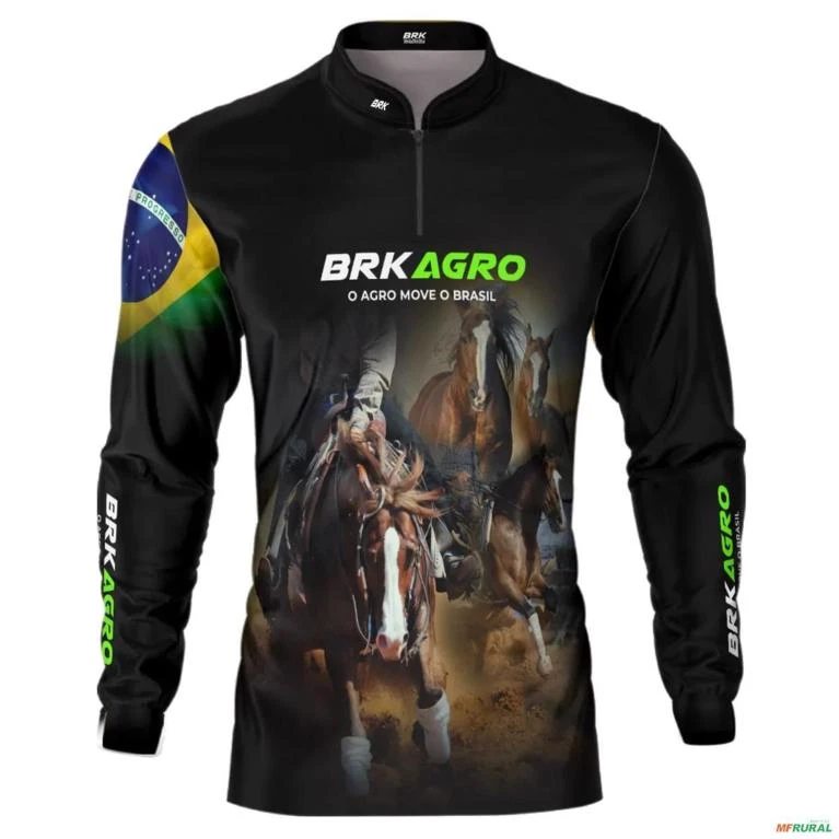 Camisa Agro BRK Agro Move o Brasil Cavalo com UV50  - Tamanho: Masculino M
