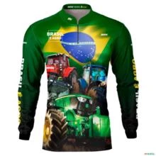 Camisa Agro BRK Brasil é Agro Verde com UV50 - Tamanho: Masculino M