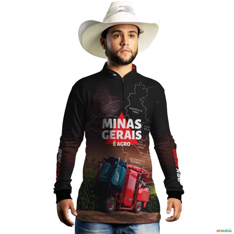 Camisa Agro BRK Minas Gerais Colheita de Café com UV50  - Tamanho: Masculino M