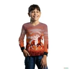 Camisa Agro BRK Laranja Mangalarga Marchador com UV50+ -  Gênero: Infantil Tamanho: Infantil PP