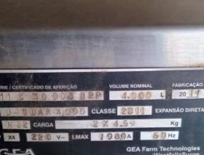 Tanque Refrigerador de Leite 4000L