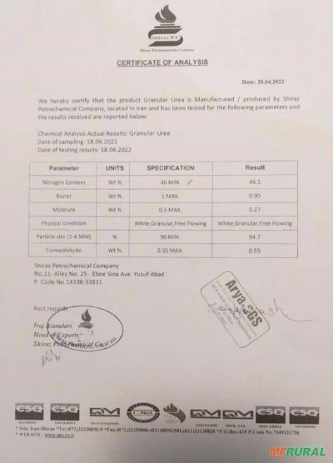 Ureia agricola 46% Imagem Ureia agricola 46%