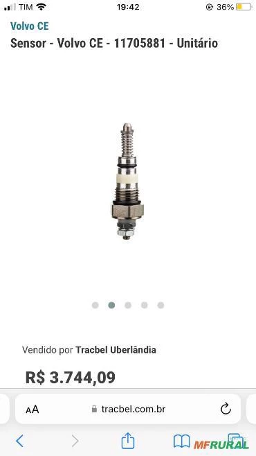 Sensor do Óleo Maquinas VOLVO Original (11705881) Volvo CE