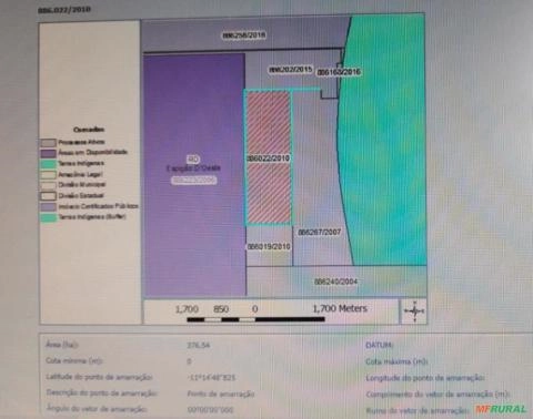 Área para extração de Minérios com Relatório Parcial aprovado pela ANM Imagem Área para extração de Minérios com Relatório Parcial aprovado pela ANM