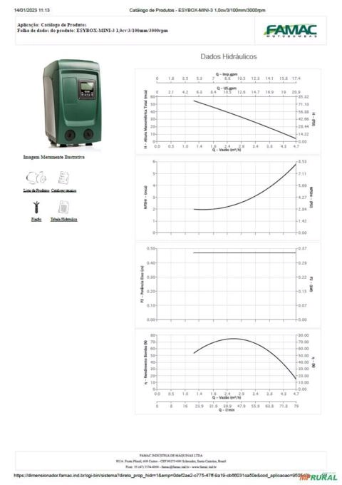Imagem Bomba FAMAC Pressurizador Inversor ESYBOX MINI 1CV -  Voltagem: MONOF. 127V Imagem Bomba FAMAC Pressurizador Inversor ESYBOX MINI 1CV -  Voltagem: MONOF. 127V