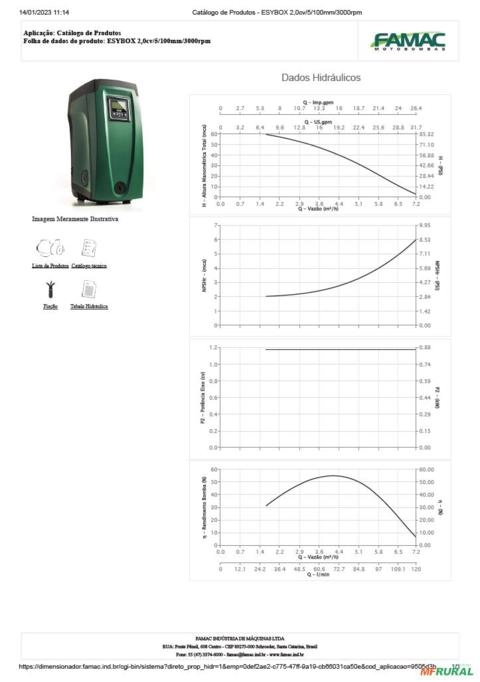 Imagem Bomba FAMAC Pressurizador Inversor ESYBOX 2CV -  Voltagem: MONOF. 220V. Imagem Bomba FAMAC Pressurizador Inversor ESYBOX 2CV -  Voltagem: MONOF. 220V.