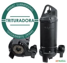 Bomba FAMAC Submersivel Trituradora FBS-NG-JAC-600 130MM 3CV -  Voltagem: TRIF. 220V.