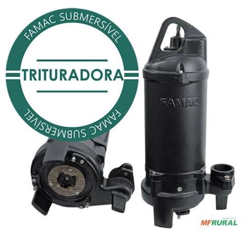 Bomba FAMAC Submersivel Trituradora FBS-NG-JAC-600 130MM 3CV - Voltagem: TRIF. 380V. Imagem Bomba FAMAC Submersivel Trituradora FBS-NG-JAC-600 130MM 3CV - Voltagem: TRIF. 380V.