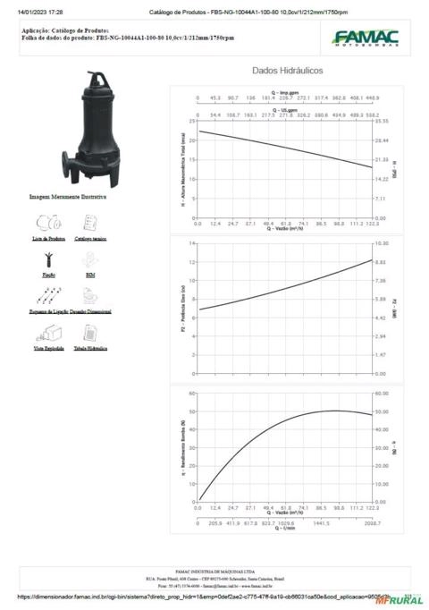 Imagem Bomba FAMAC Submersivel FBS-NG-10044A1 212MM 10CV -  Voltagem: TRIF. 380V. Imagem Bomba FAMAC Submersivel FBS-NG-10044A1 212MM 10CV -  Voltagem: TRIF. 380V.