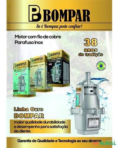 BOMBA BOMPAR SUBMERSA BP-OURO-2000  450W. 1 -  Voltagem: MONOF. 220V. Acessório Automático de Nível: Sem Automático