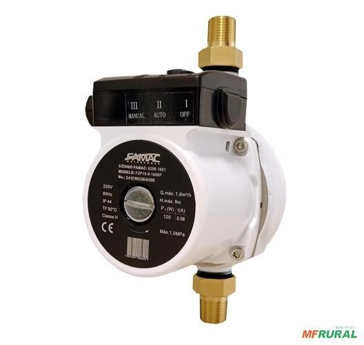 Bomba FAMAC Pressurizador FZP15-12-160BB 1/5CV -  Voltagem: MONOF. 220V. Imagem Bomba FAMAC Pressurizador FZP15-12-160BB 1/5CV -  Voltagem: MONOF. 220V.