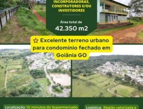 Terreno urbano para condomínio fechado, loteamento, sítio dentro de Goiânia GO do lado de condomínio