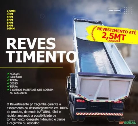 Revestimento / Manta / Forro / Tecnil / borrachão para caçamba de caminhões