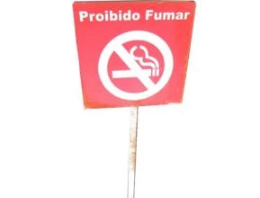 Placa sinaliz proibido fumar 62x62x2cm