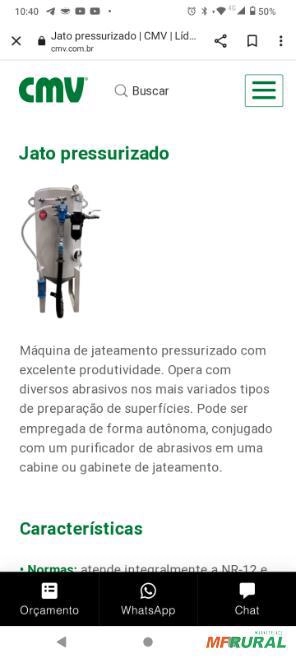 Jato de granelha pessurizado  CMV  280lts Imagem Jato de granelha pessurizado  CMV  280lts