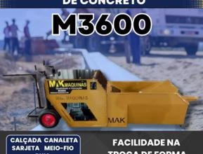 Máquina Extrusora de Concreto M3600 – Meio fio | Sarjeta | Calçada