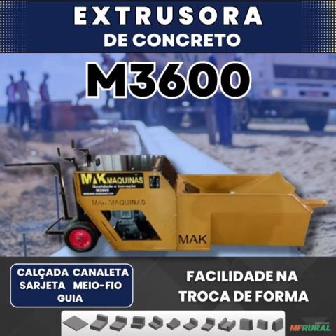 Máquina Extrusora de Concreto M3600 – Meio fio | Sarjeta | Calçada Imagem Máquina Extrusora de Concreto M3600 – Meio fio | Sarjeta | Calçada