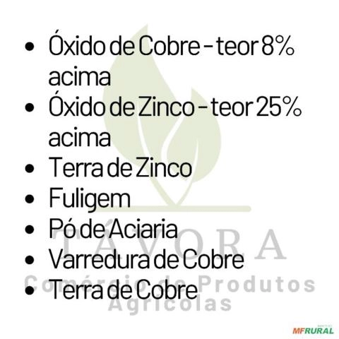 Compro Óxido de Zinco e Óxido de Cobre Imagem Compro Óxido de Zinco e Óxido de Cobre