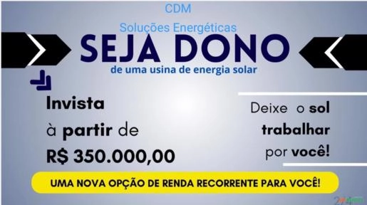 Imagem Procura-se investidores de usinas de 75kwp ou de grandes megas Imagem Procura-se investidores de usinas de 75kwp ou de grandes megas