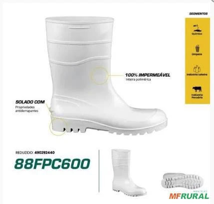 Bota de PVC cano curto - Branca