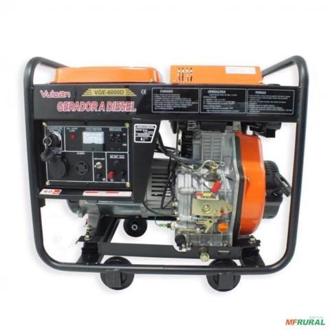 Gerador de energia Vulcan VGE 6000D 6,0 kVA - partida elétrica - monofásico - 127V/230V Imagem Gerador de energia Vulcan VGE 6000D 6,0 kVA - partida elétrica - monofásico - 127V/230V