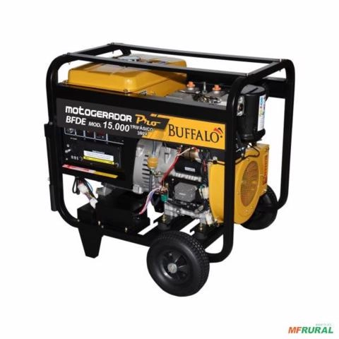 Gerador de energia Buffalo BFDE 15000 PRO Aberto 15,0 kVA - partida elétrica - trifásico - 230V/380V Imagem Gerador de energia Buffalo BFDE 15000 PRO Aberto 15,0 kVA - partida elétrica - trifásico - 230V/380V