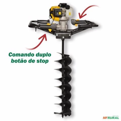 Perfurador de Solo à Gasolina Buffalo BFG 520DSB 2CV 2T - com broca 20cm